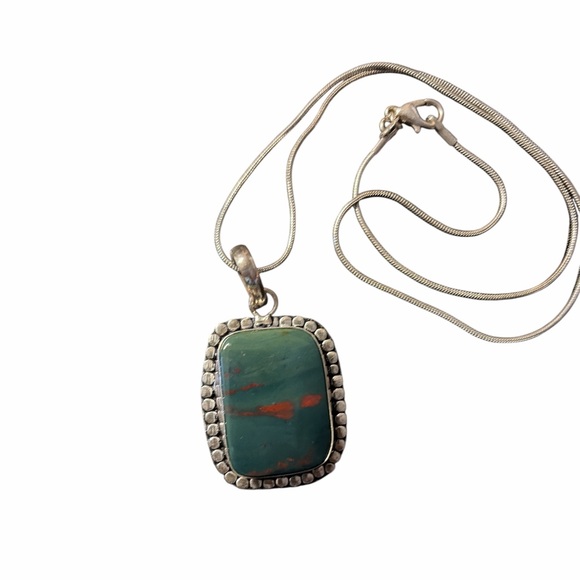 Handmade Jewelry - Bloodstone pendant necklace